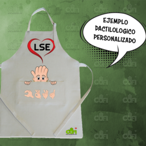 Delantal con dactilología LSE