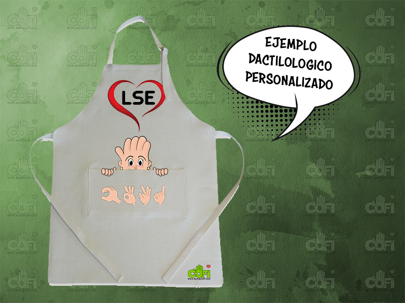 Delantal con dactilología LSE